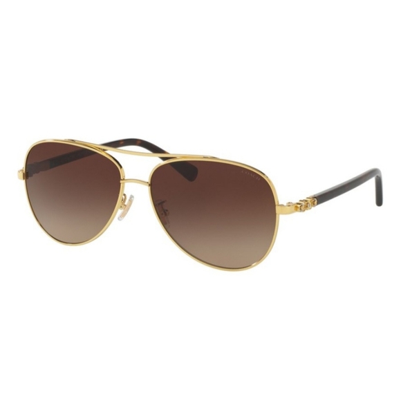 Coach Gold Pilot Sunnies - Picture 1 of 7